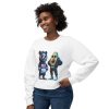 Comfy Unisex Crewneck Sweatshirt with Fun Panda and Avocado Graphic - Street Style Casual Wear - Görsel 3